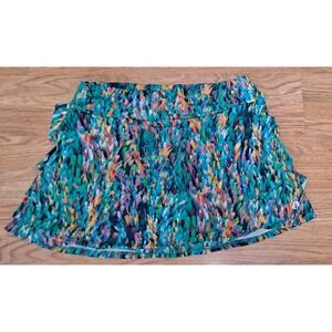 DONA JO Active Skort Skirt  LARGE Colorful Pickleball Tennis Golf  Ruffle